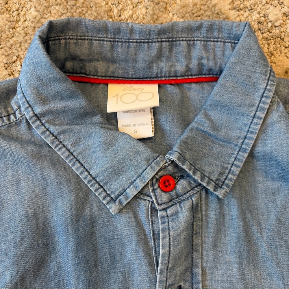 Disney 100 Years of Music and Wonder Long Sleeve Small Blue Shirt Mickey Mouse - Picture 3 of 13